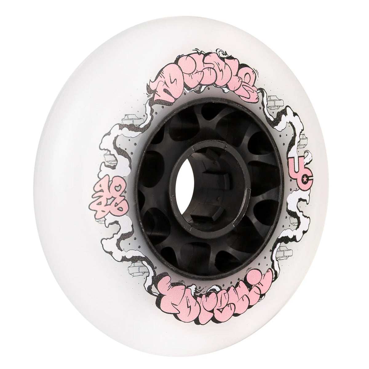 UNDERCOVER Nicola Torelli Pro Wheels – 90mm 86A – Weiß-Pink | Undercover Rollen | Fitness, Freeride & Urban Inline Rollen