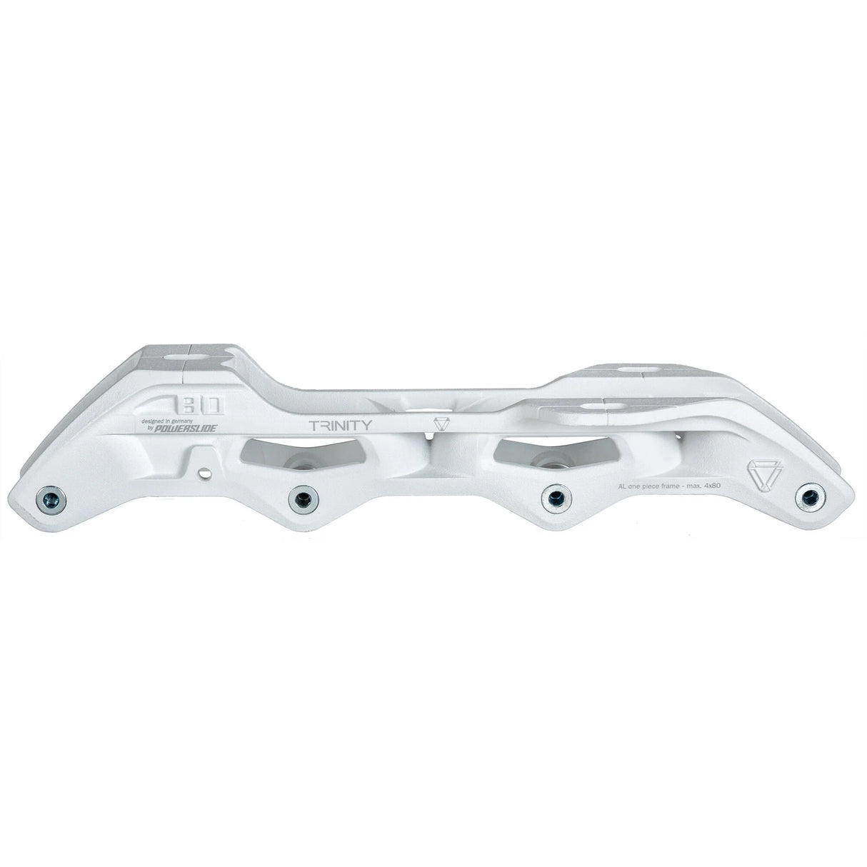 SKA520046 POWERSLIDE Trinity Elite Casted AL 4x80mm 243mm White Urban Inline Skating Schienen Frames Speed Inline Skating Urban Inlineskates Trinity Trinity X Powerslide Trinity Schienen Trinity Frames Urban Inline Skating Urban Inline Skating Freeskates City Skates Fitness Inliner Sport Skates Sport Inliner Rollerblades Rollerblading Lörrach Freiburg Basel Inliner Skateschule und Skateshop Weil am Rhein SkaMiDan Deutschland Germany