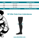 SKA187-PKN-0245/S-M 187 KILLER PADS Knee Undersleeves | Kompressionsstrümpfe und Schweißschutz für Knieschoner | City Wrist Brace Handgelenkschoner | Pro Handgelenkschützer | Schienbeinschoner Socken | Polster Hose | Protektoren Helm Protector Helmet Skater Schutzausrüstung Skate Protective equipment Handgelenkschoner Knieschützer Ellenbogen Polster Schienguards Schienbeinschoner | Lörrach Freiburg Basel Inliner Skateschule und Skateshop Weil am Rhein SkaMiDan Deutschland Germany
Size Guard Größentabelle