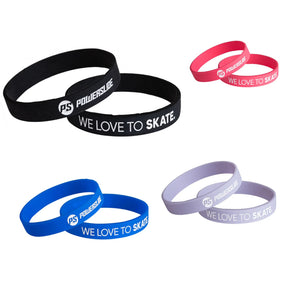 SKA200635/Black POWERSLIDE Bracelet "We love to Skate" | Verschiedene Farben | Armband für das Skating | Zubehör für Inline Skating | Inline Skating Fitness Inline Skating Urban Inline Skating | Aggressive inline Skating | Lörrach Freiburg Basel Inliner Skateschule und Skateshop Weil am Rhein SkaMiDan Deutschland Germany

