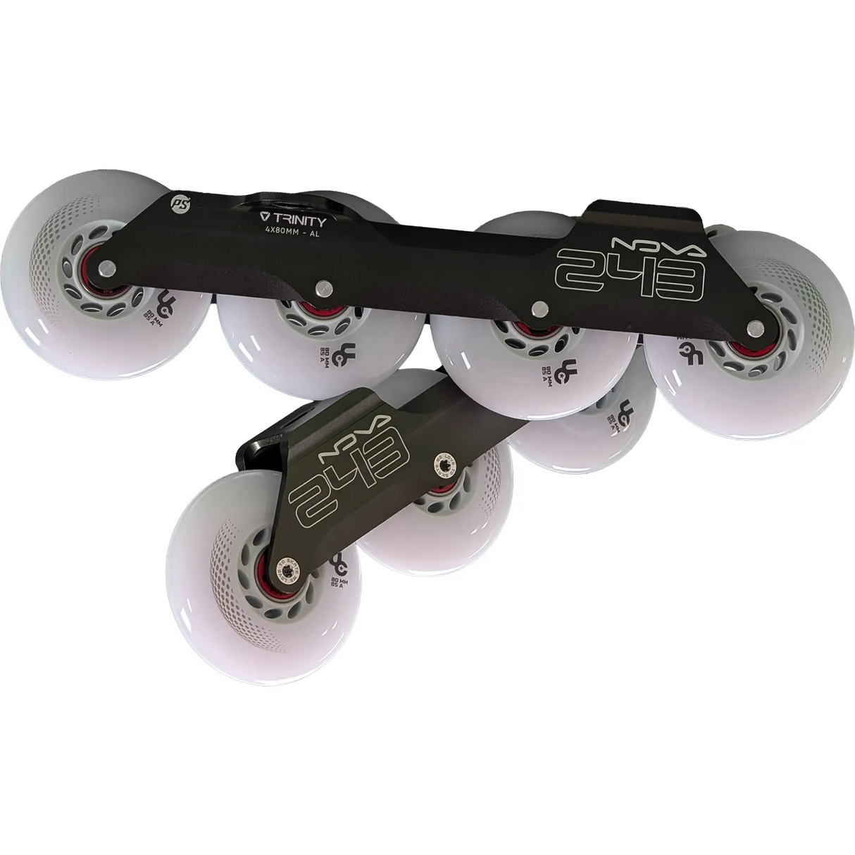 SKA24385 POWERSLIDE Nova Frame 4x80mm 243mm + Undercover Wheels 4×80mm 85a | Schwarz | Urban Inline Skating | Urban Inline Skating Frames Rahmen für inline Skates Frames for inline Skating Urban Inline Skating Frames Inliner Rahmen für das urbane Gelände Lörrach Freiburg Basel Inliner Skateschule und Skateshop Weil am Rhein SkaMiDan Deutschland Germany
