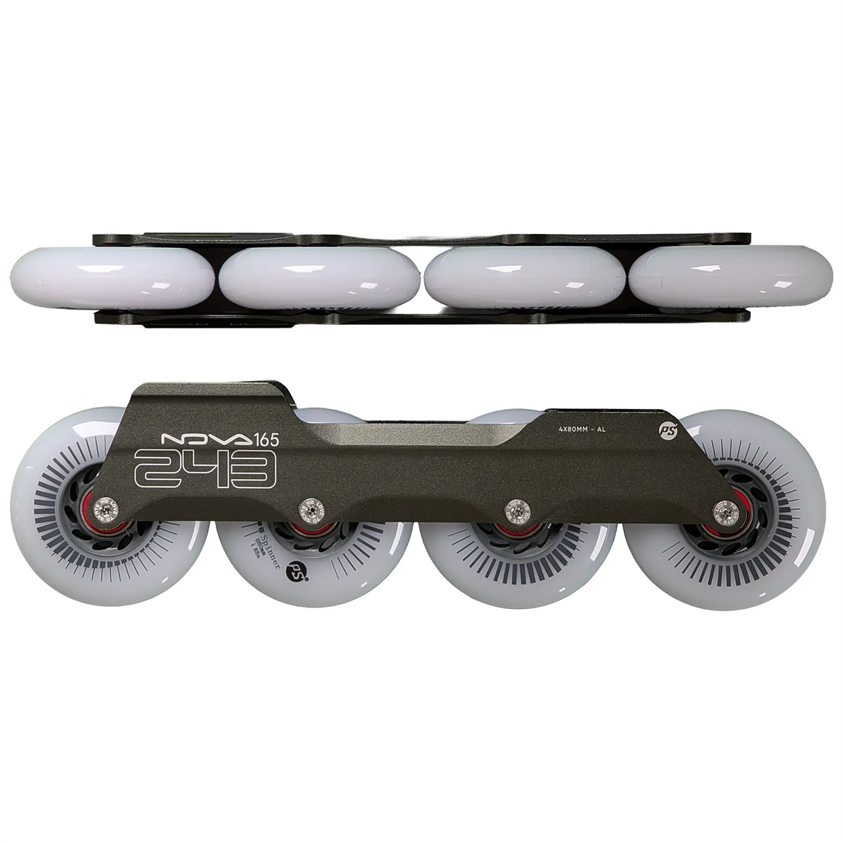 SKA2438880 POWERSLIDE Nova Frame 4x80mm 243mm + Spinner Wheels 4×80mm 88a | Dunkelgrau | Urban Inline Skating Inline Skating Rollerblading Inlineskaterollen Skating Wheels for Rollerblader  Rollen für Inlineskater Lörrach Freiburg Basel Inliner Richtige Größe right Size for Rollerblades Langhaltende Inlineskaterollen Longlasting Wheels for Rollerblading Skateschule und Skateshop Weil am Rhein SkaMiDan Deutschland Germany
