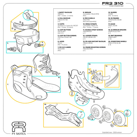 SKA26FRSK-FR2310-BK FR Skates FR2 310 – V2 – Black | 165mm Dual Point Mounting | Freeride & Urban Inlineskates freeskates free skate freeride city skates inliner rollerblades hardboot hardshell hartschalen skate skamidan weil am rhein deutschland lörrach freiburg basel skamidan skateshop
