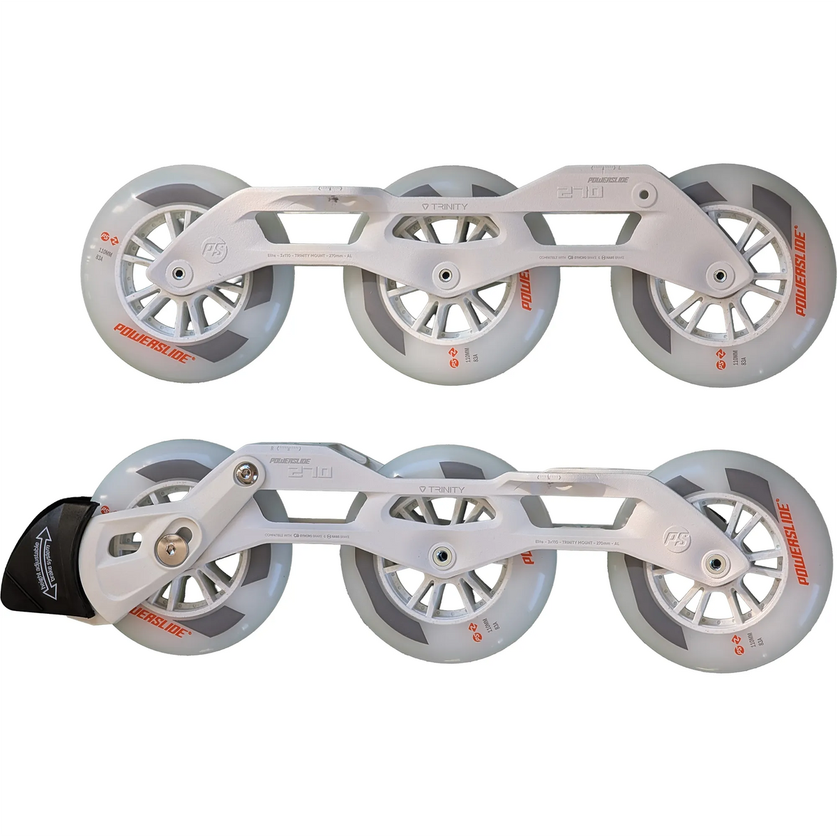 SKA273110 POWERSLIDE Trinity Elite Frame 3x 110mm 83A Komplettpaket | 270mm | ABEC 9 Kugellager | Black | 1-Paar | Urban Inline Frames | UFS Mounting | Aggressive Inline Skating for inline Skating Urban Inline Skating Frames Inliner Rahmen für das urbane Gelände Lörrach Freiburg Basel Inliner Skateschule und Skateshop Weil am Rhein SkaMiDan Deutschland Germany
