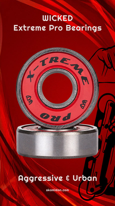 SKA310110/16Pack WICKED Extreme Pro 8 Balls Kugellager | Ultimative Urban & Aggressive Inline Kugellager | Typ 608 | 16-Pack | Typ 608 Chromstahlkugellager mit TiN-Beschichtung Typ 608 Skate Kugellager Inliner Kugellager Kugellager für Inlineskates Top Kugellager Beste Kugellager Titan Titanium TiN Keramik Ceramic Wicked Kugellager Koyo Kugellager Kugellager für Rollschuhe Schnelle Inline Skating Kugellager Speed Kugellager Aggressive Inline Skating Rollerblading Blading Inline Skating Inliner Skateschule u