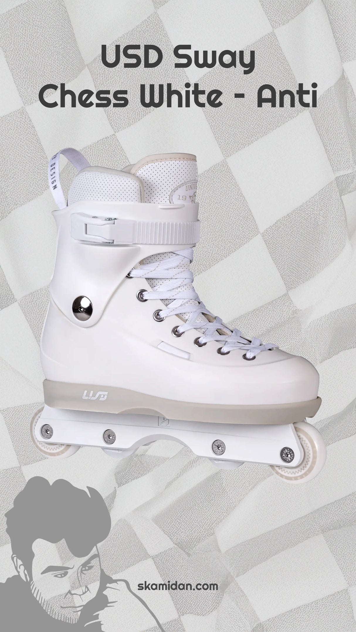 SKA710255 USD Sway Chess White | Team Antirocker | Stunt Skates | UFS | Aggressive Inlineskates Aggressive Inlineskates Stunt Skates Rollerblades aggressive frames kizer Aggressive Skates Stunt Skates Rollerblading Aggressive Inline Disroyal Icon Iqon Mesmer Best Aggressive Skates 2021 Top Stunt Skates USD Aeon Skates USD Aeon 60 Inliner Sport Skates Sport Inliner Rollerblades Rollerblading Lörrach Freiburg Basel Inliner Skateschule und Skateshop Weil am Rhein SkaMiDan Deutschland Germany