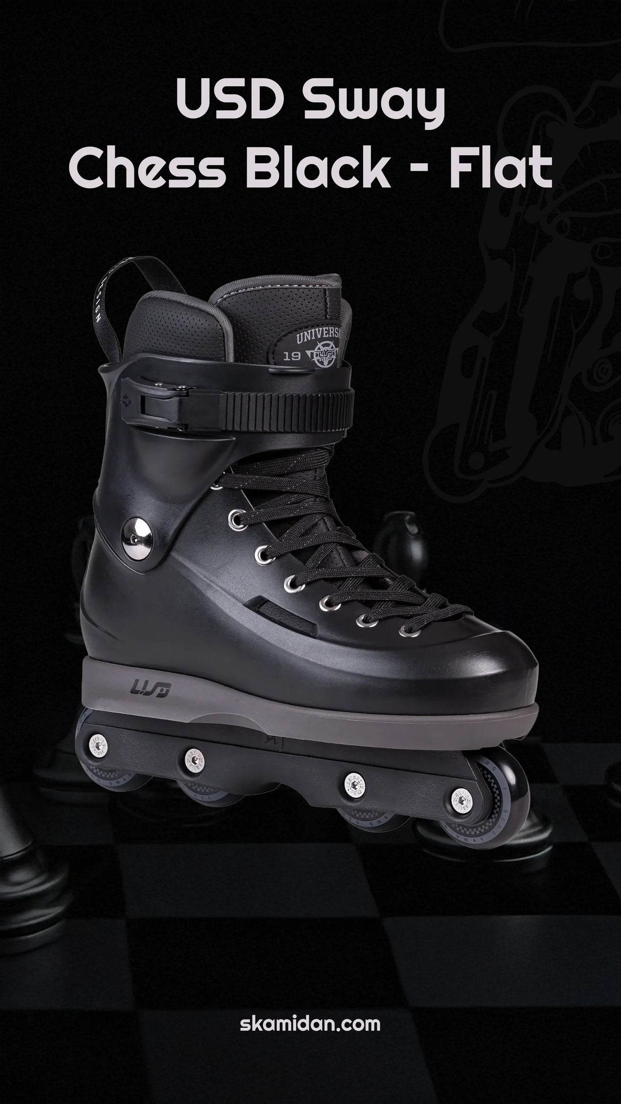 SKA710263 USD Sway Chess Black | Team Flat | Stunt Skates | UFS | Aggressive Inlineskates Aggressive Inlineskates Stunt Skates Rollerblades aggressive frames kizer Aggressive Skates Stunt Skates Rollerblading Aggressive Inline Disroyal Icon Iqon Mesmer Best Aggressive Skates 2021 Top Stunt Skates USD Aeon Skates USD Aeon 60 Inliner Sport Skates Sport Inliner Rollerblades Rollerblading Lörrach Freiburg Basel Inliner Skateschule und Skateshop Weil am Rhein SkaMiDan Deutschland Germany