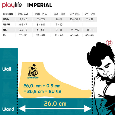 SKA880363 PLAYLIFE Imperial 80 Fuchsia  | 165mm Dual Point Mounting | Urban + Freestyle Inlineskates Fitness Inlineskates Inlineskates Sport Inline Skates Rollerblades Urban Inline Skating Urban Inline Skating Freeskates Trainng Skates Strecken Skates Trinity Skates Einsteiger Beginner Inlineskates Inliner Fitness Inliner City Skates Fitness Inliner Sport Skates Sport Inliner Rollerblades Rollerblading Lörrach Freiburg Basel Inliner Sk
 Size Chart Größentabelle