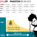 SKA880369 PLAYLIFE Phantom 80 Black – Schwarz | 165 mm Dual Point Mounting | Freestyle & Urban Inlineskates freeskates free skate freeride city skates inliner rollerblades hardboot hardshell hartschalen skate skamidan weil am rhein deutschland lörrach freiburg basel skamidan skateshop