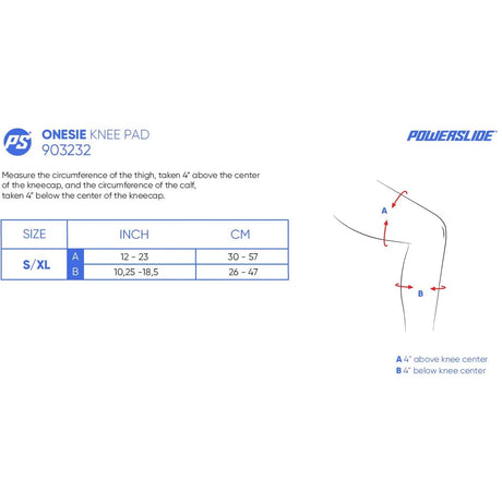 SKA903302 POWERSLIDE Onesie Knee Pad Teal | Knieschoner | Dehnbare Einheitsgröße (S–XL) | Schützer Für das Fitness Inline Skating | Fitness Skating Protektors | Schoner für Inline Skater | Protektion for Inline Skater | Knee Pads | Knieschützer | Knieschoner | Elbow Pads | Ellenbogen Protektoren | Lörrach Freiburg Basel Inliner Skateschule und Skateshop Weil am Rhein SkaMiDan Deutschland Germany Size Chart Größentabelle