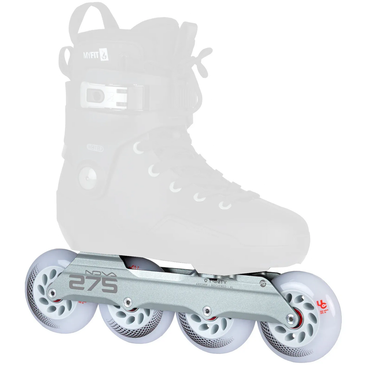 SKA904647/Silver/RTR/275 POWERSLIDE Nova Frame RTR – Silber | 4× 90 mm 275 mm – Natural Rocker | Trinity Mounting | Urban Inline Skating Frames Rahmen für inline Skates Frames for inline Skating Urban Inline Skating Frames Inliner Rahmen für das urbane Gelände Lörrach Freiburg Basel Inliner Skateschule und Skateshop Weil am Rhein SkaMiDan Deutschland Germany
