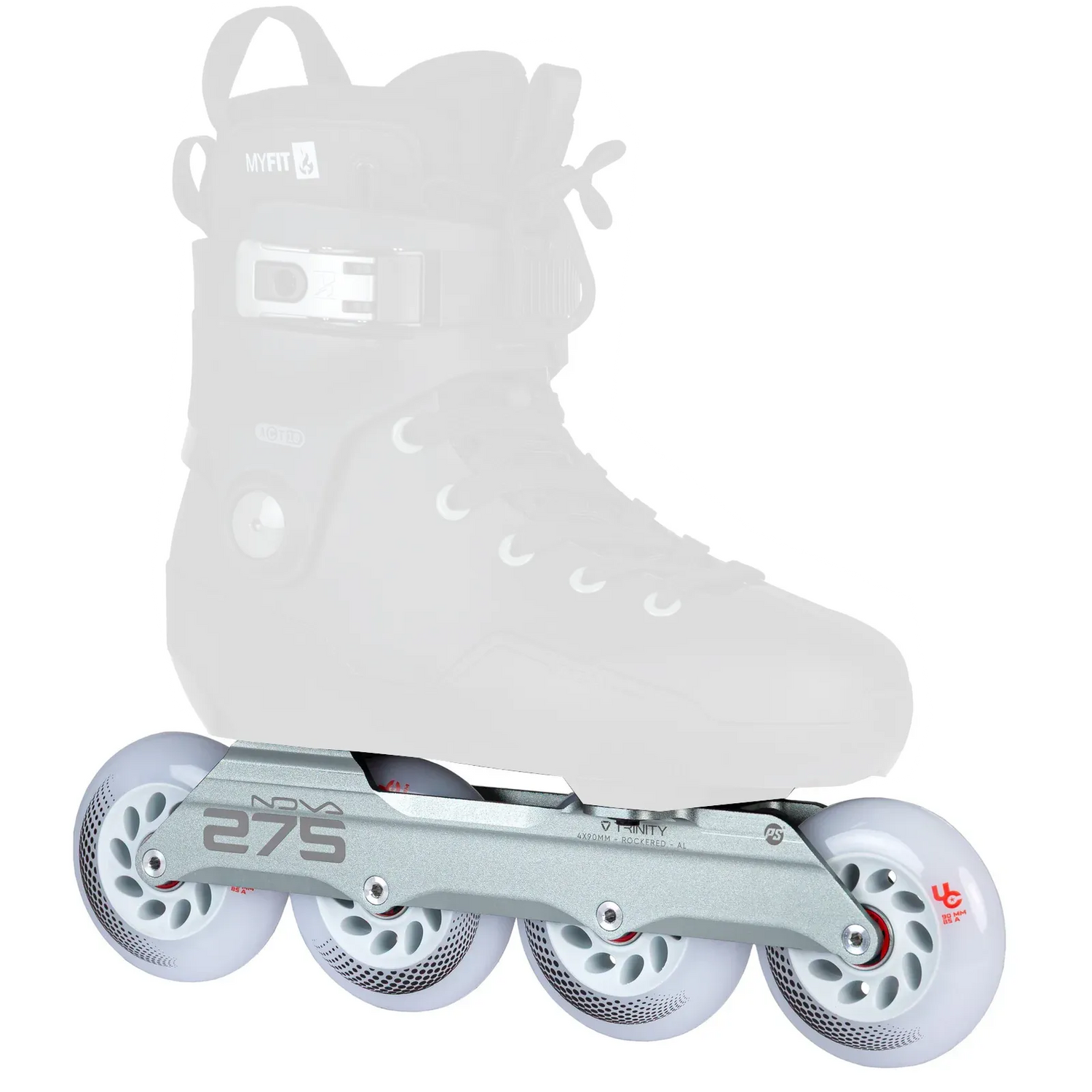 SKA904647/Silver/RTR/275 POWERSLIDE Nova Frame RTR – Silber | 4× 90 mm 275 mm – Natural Rocker | Trinity Mounting | Urban Inline Skating Frames Rahmen für inline Skates Frames for inline Skating Urban Inline Skating Frames Inliner Rahmen für das urbane Gelände Lörrach Freiburg Basel Inliner Skateschule und Skateshop Weil am Rhein SkaMiDan Deutschland Germany
