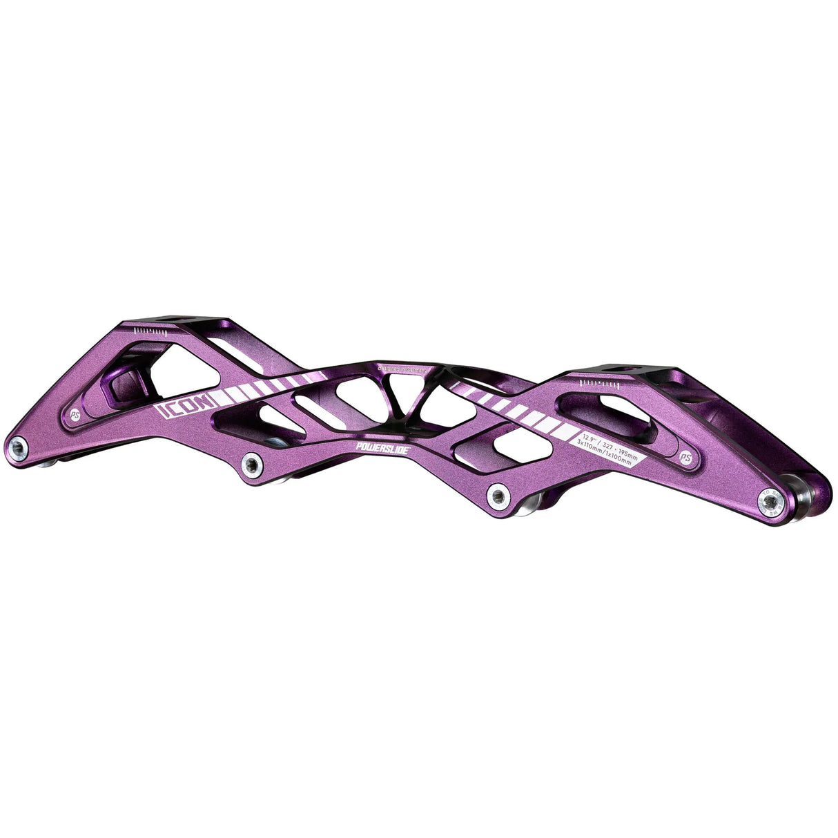 SKA904718 POWERSLIDE Icon Frame 3x110 1x100 – 327mm | Aluminium | Lila | 195mm Dual Point Mounting | Fitness & Speed Inline Skating Inline Skating | Urban Inline Skating Frames Rahmen für inline Skates Frames for inline Skating Urban Inline Skating Frames Inliner Rahmen für das urbane Gelände Lörrach Freiburg Basel Inliner Skateschule und Skateshop Weil am Rhein SkaMiDan Deutschland Germany
