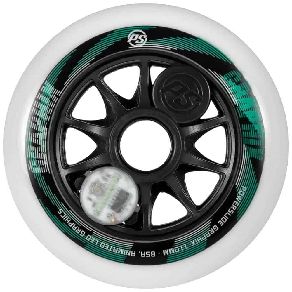 POWERSLIDE Graphix LED Wheels White 110mm 86A | Luminous wheels | 1 piece