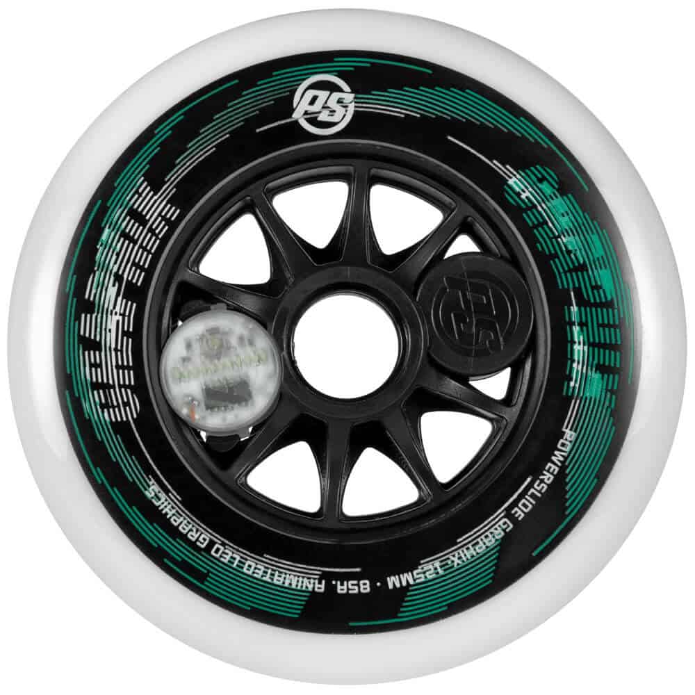 POWERSLIDE Graphix LED Wheels White 125mm 86A | Luminous wheels | 1 piece