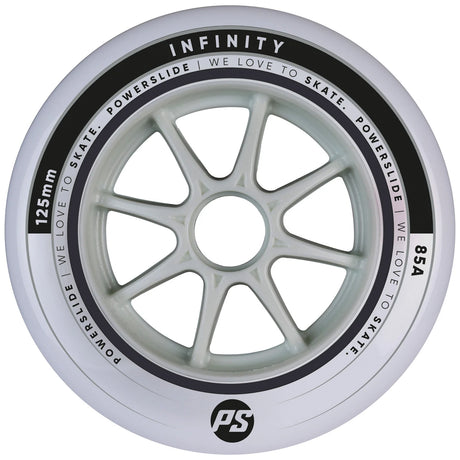 SKA905450/6-Pack POWERSLIDE Infinity II Fitness Wheels 125mm 85A | Silver Grey | 6-Pack | Fitness Inline Rollen | Inline Skating Rollen Inline Skating Wheels Rollerblading Wheels Inline Skating Rollerblading Inlineskaterollen Skating Wheels for Rollerblader  Rollen für Inlineskater Lörrach Freiburg Basel Inliner Richtige Größe right Size for Rollerblades Langhaltende Inlineskaterollen Longlasting Wheels for Rollerblading Skateschule und Skateshop Weil am Rhein SkaMiDan Deutschland Germany
