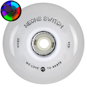 SKA905495/4-Pack POWERSLIDE Neons Switch LED Rollen – 68mm 82A | LED Rollen für Inlineskates | Leuchtrollen für das Inline Skating Inline Skating Rollerblading Inlineskaterollen Skating Wheels for Rollerblader  Rollen für Inlineskater Lörrach Freiburg Basel Inliner Richtige Größe right Size for Rollerblades Langhaltende Inlineskaterollen Longlasting Wheels for Rollerblading Skateschule und Skateshop Weil am Rhein SkaMiDan Deutschland Germany
