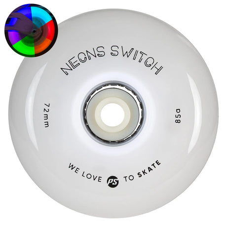 SKA905497/4-Pack POWERSLIDE Neons Switch LED Rollen – 72mm 85A | LED Rollen für Inlineskates | Leuchtrollen für das Inline Skating Inline Skating Rollerblading Inlineskaterollen Skating Wheels for Rollerblader  Rollen für Inlineskater Lörrach Freiburg Basel Inliner Richtige Größe right Size for Rollerblades Langhaltende Inlineskaterollen Longlasting Wheels for Rollerblading Skateschule und Skateshop Weil am Rhein SkaMiDan Deutschland Germany
