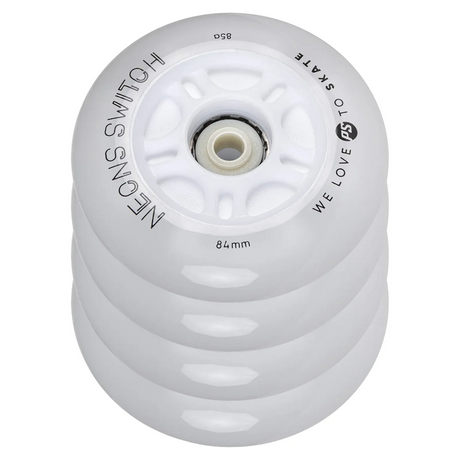 SKA905500/4-Pack POWERSLIDE Neons Switch LED Rollen – 84mm 85A | LED Rollen für Inlineskates | Leuchtrollen für das Inline Skating Inline Skating Rollerblading Inlineskaterollen Skating Wheels for Rollerblader  Rollen für Inlineskater Lörrach Freiburg Basel Inliner Richtige Größe right Size for Rollerblades Langhaltende Inlineskaterollen Longlasting Wheels for Rollerblading Skateschule und Skateshop Weil am Rhein SkaMiDan Deutschland Germany
