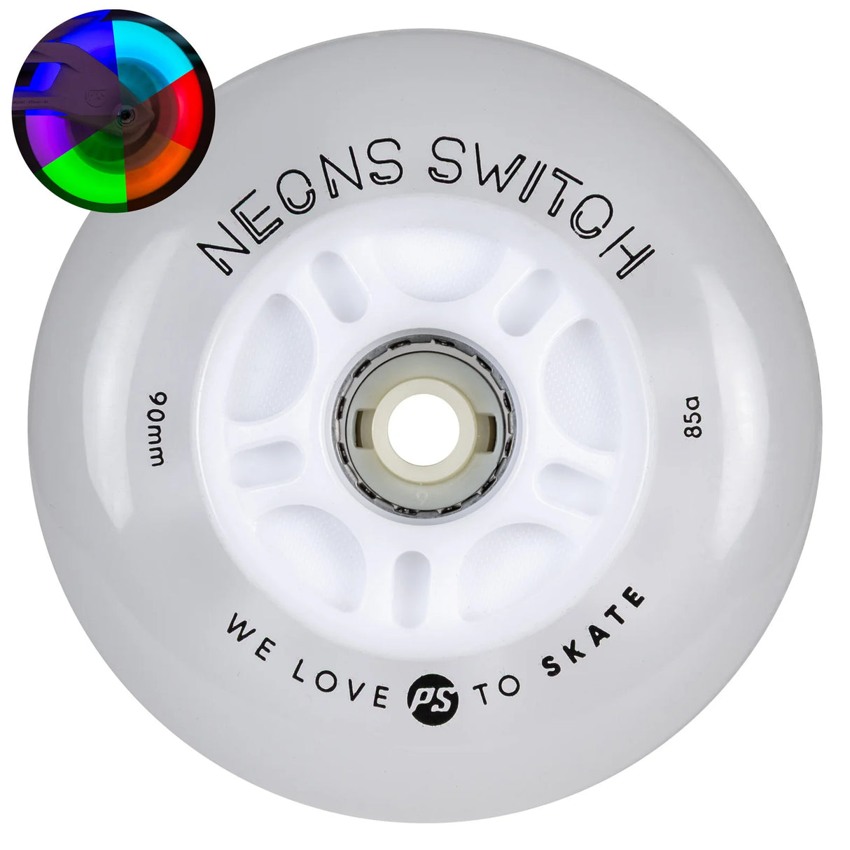 SKA905501/4-Pack POWERSLIDE Neons Switch LED Rollen – 90mm 85A | LED Rollen für Inlineskates | Leuchtrollen für das Inline Skating Inline Skating Rollerblading Inlineskaterollen Skating Wheels for Rollerblader  Rollen für Inlineskater Lörrach Freiburg Basel Inliner Richtige Größe right Size for Rollerblades Langhaltende Inlineskaterollen Longlasting Wheels for Rollerblading Skateschule und Skateshop Weil am Rhein SkaMiDan Deutschland Germany
