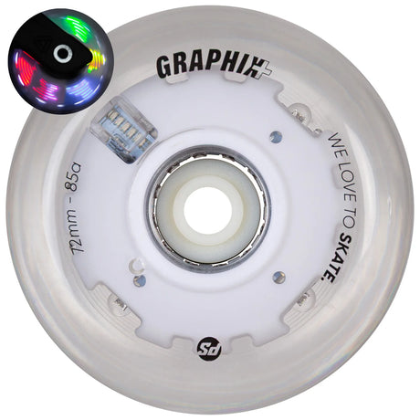 SKA905522/Piece POWERSLIDE Graphix Plus LED Rollen – 72mm 85A | LED Rollen für Inlineskates | Leuchtrollen für das Inline Skating | Inline Skating Rollen Inline Skating Wheels Rollerblading Wheels Inline Skating Rollerblading Inlineskaterollen Skating Wheels for Rollerblader  Rollen für Inlineskater Lörrach Freiburg Basel Inliner Richtige Größe right Size for Rollerblades Langhaltende Inlineskaterollen Longlasting Wheels for Rollerblading Skateschule und Skateshop Weil am Rhein SkaMiDan Deutschland Germany
