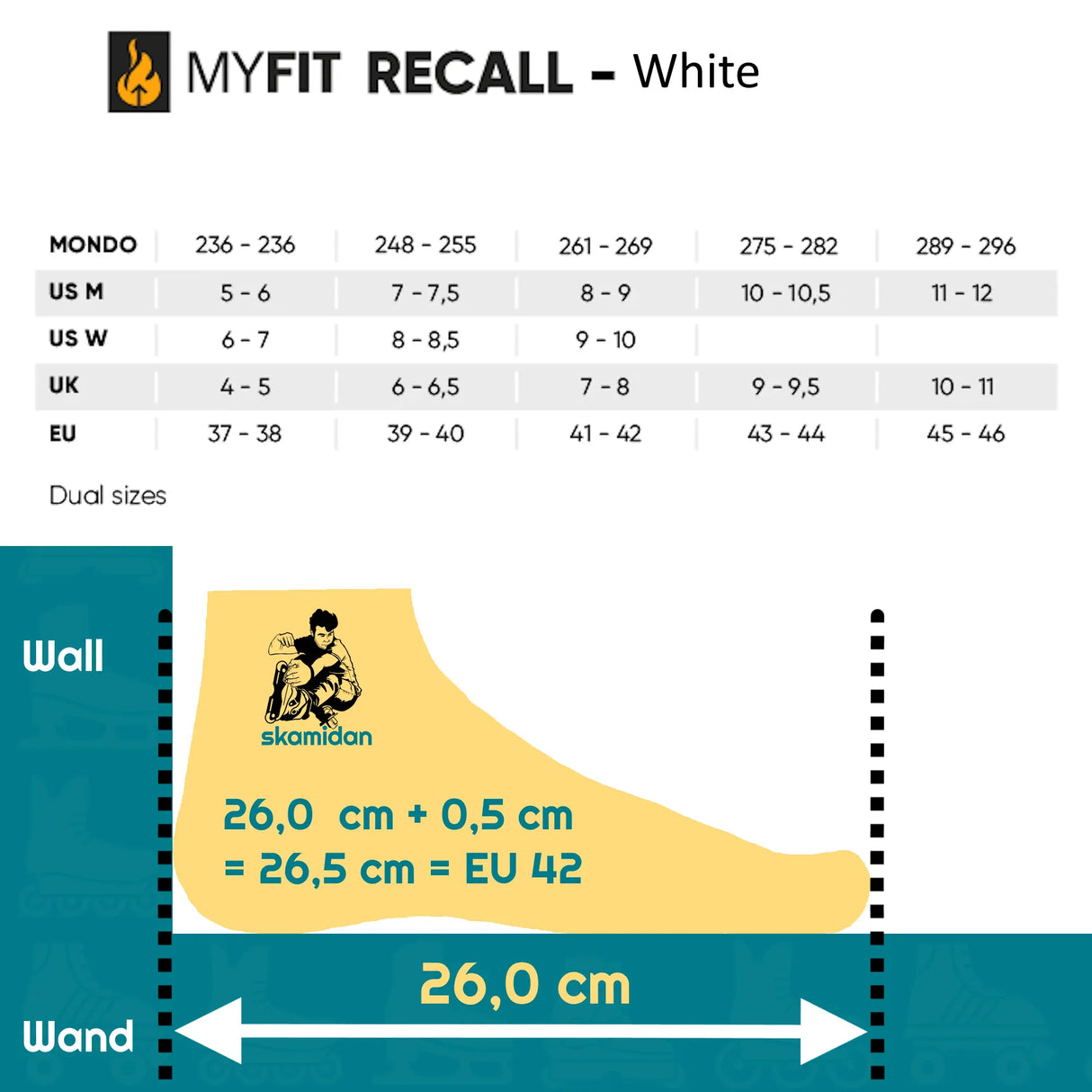 SKA908456 | MYFIT Recall Liner White Dual Fit Liner | Mit Schlaufen | Thermisch formbarer Innenschuh für Inlineskates | Inliner Sport Skates Sport Inliner Rollerblades Rollerblading Lörrach Freiburg Basel Inliner Skateschule und Skateshop Weil am Rhein SkaMiDan Deutschland Germany
