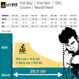 SKA908488 MYFIT 2nd Skin Wide Black Dual Fit Liner | Mit Metallösen | Thermisch formbarer Innenschuh für Inlineskates | 1-Paar | Aggressive, Urban & Wizard SkatingLörrach Freiburg Basel Inliner Skateschule und Skateshop Weil am Rhein SkaMiDan Deutschland Germany
Size Chart Größentabelle