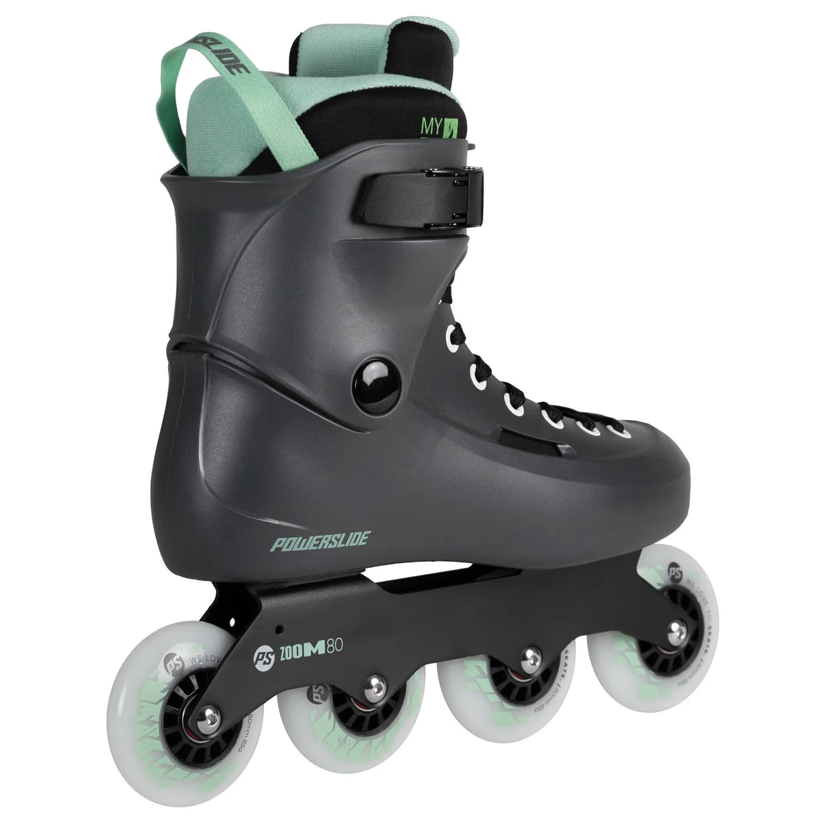 SKA908492 POWERSLIDE Zoom 80 Anthracite | Nietbefestigung | Auch für breite Füße geeignet | Freeride & Urban Inlineskates freeskates free skate freeride city skates inliner rollerblades hardboot hardshell hartschalen skate skamidan weil am rhein deutschland lörrach freiburg basel skamidan skateshop
