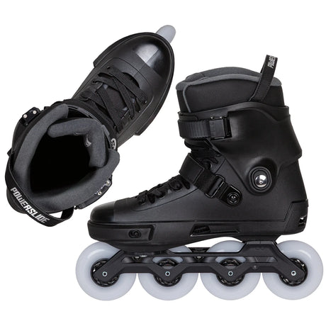 SKA908494 POWERSLIDE Next 80 Black 2.0 – Schwarz | Trinity Mounting | Freeride & Urban Inlineskates freeskates free skate freeride city skates inliner rollerblades hardboot hardshell hartschalen skate skamidan weil am rhein deutschland lörrach freiburg basel skamidan skateshop