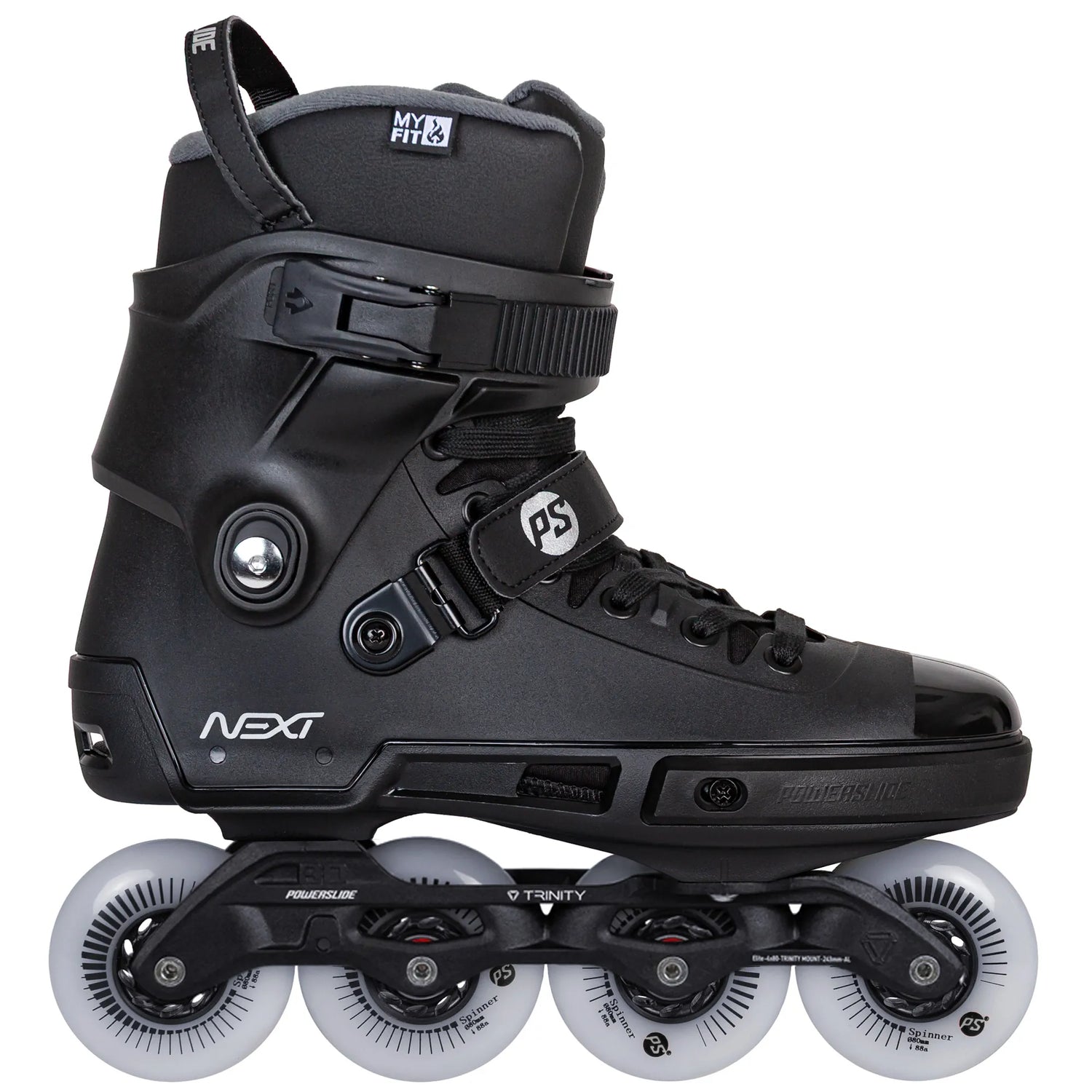 SKA908494 POWERSLIDE Next 80 Black 2.0 – Schwarz | Trinity Mounting | Freeride & Urban Inlineskates freeskates free skate freeride city skates inliner rollerblades hardboot hardshell hartschalen skate skamidan weil am rhein deutschland lörrach freiburg basel skamidan skateshop