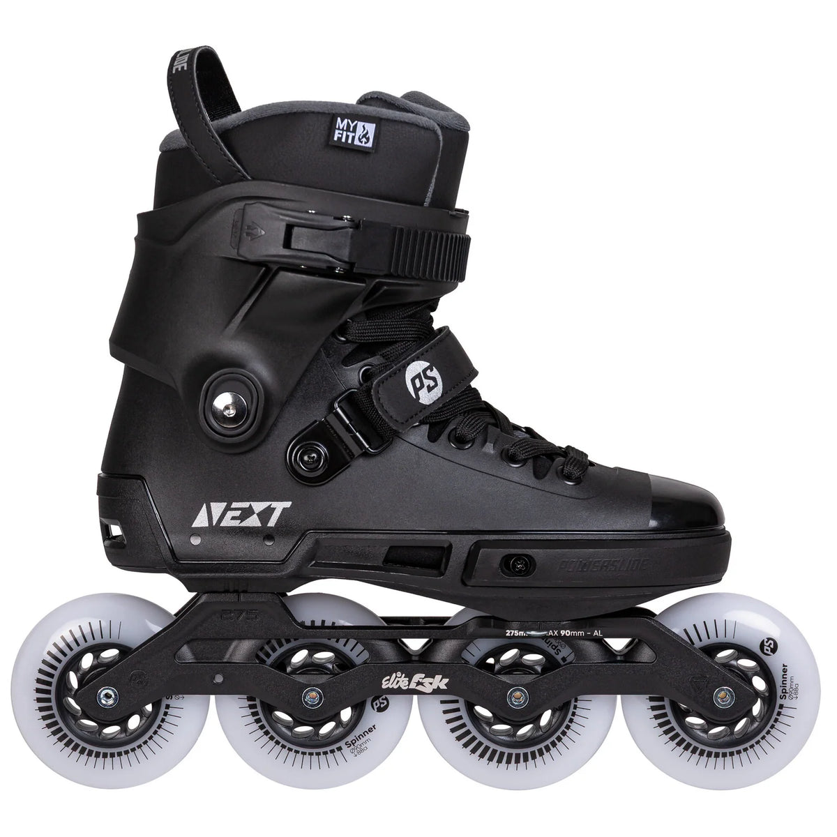 SKA908495 POWERSLIDE Next 90 Black 2.0 – Schwarz | Trinity Mounting | Freeride & Urban Inlineskates freeskates free skate freeride city skates inliner rollerblades hardboot hardshell hartschalen skate skamidan weil am rhein deutschland lörrach freiburg basel skamidan skateshop