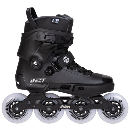 SKA908495 POWERSLIDE Next 90 Black 2.0 – Schwarz | Trinity Mounting | Freeride & Urban Inlineskates freeskates free skate freeride city skates inliner rollerblades hardboot hardshell hartschalen skate skamidan weil am rhein deutschland lörrach freiburg basel skamidan skateshop