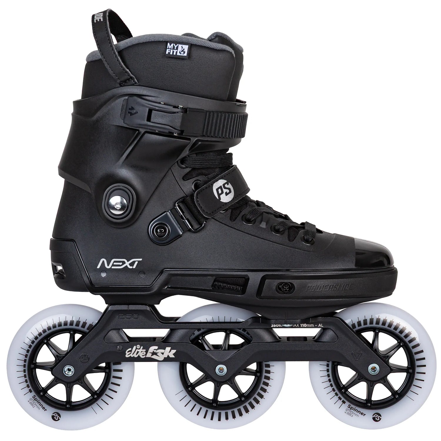 SKA908497 POWERSLIDE Next 110 Black 2.0 – Schwarz | Trinity Mounting | Freeride & Urban Inlineskates freeskates free skate freeride city skates inliner rollerblades hardboot hardshell hartschalen skate skamidan weil am rhein deutschland lörrach freiburg basel skamidan skateshop