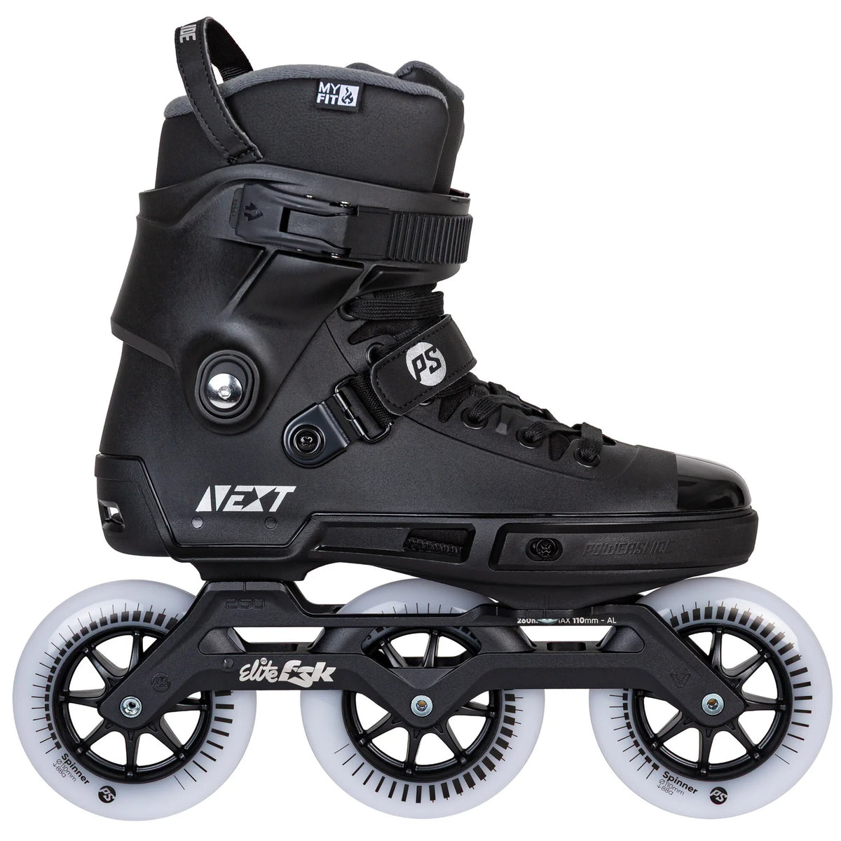 SKA908497 POWERSLIDE Next 110 Black 2.0 – Schwarz | Trinity Mounting | Freeride & Urban Inlineskates freeskates free skate freeride city skates inliner rollerblades hardboot hardshell hartschalen skate skamidan weil am rhein deutschland lörrach freiburg basel skamidan skateshop