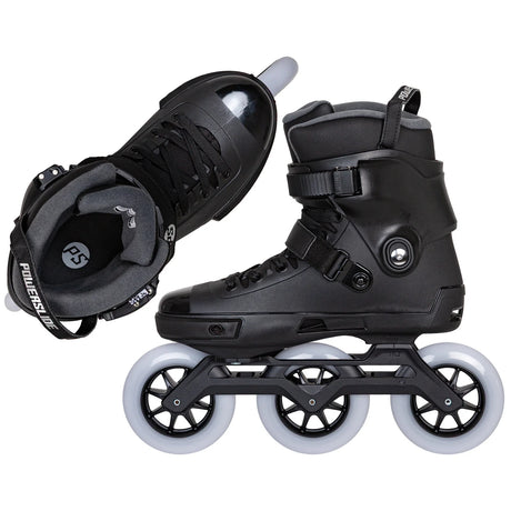 SKA908497 POWERSLIDE Next 110 Black 2.0 – Schwarz | Trinity Mounting | Freeride & Urban Inlineskates freeskates free skate freeride city skates inliner rollerblades hardboot hardshell hartschalen skate skamidan weil am rhein deutschland lörrach freiburg basel skamidan skateshop