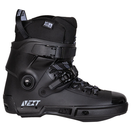 SKA908499 POWERSLIDE Next Black 2.0 – Boots only – Schwarz | Trinity Mounting | Freestyle, Freeride & Urban Inlineskates freeskates free skate freeride city skates inliner rollerblades hardboot hardshell hartschalen skate skamidan weil am rhein deutschland lörrach freiburg basel skamidan skateshop