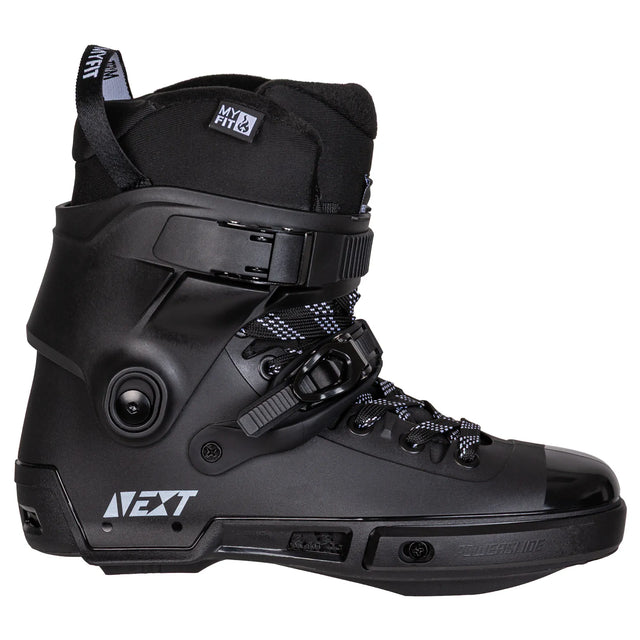 SKA908499 POWERSLIDE Next Black 2.0 – Boots only – Schwarz | Trinity Mounting | Freestyle, Freeride & Urban Inlineskates freeskates free skate freeride city skates inliner rollerblades hardboot hardshell hartschalen skate skamidan weil am rhein deutschland lörrach freiburg basel skamidan skateshop