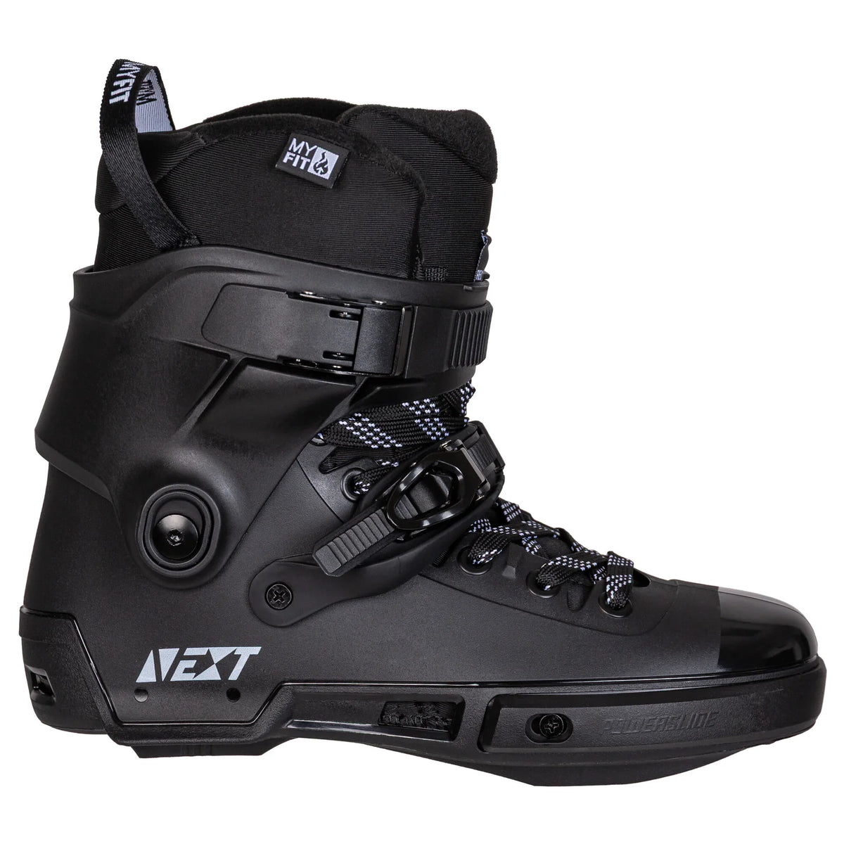 SKA908499 POWERSLIDE Next Black 2.0 – Boots only – Schwarz | Trinity Mounting | Freestyle, Freeride & Urban Inlineskates freeskates free skate freeride city skates inliner rollerblades hardboot hardshell hartschalen skate skamidan weil am rhein deutschland lörrach freiburg basel skamidan skateshop