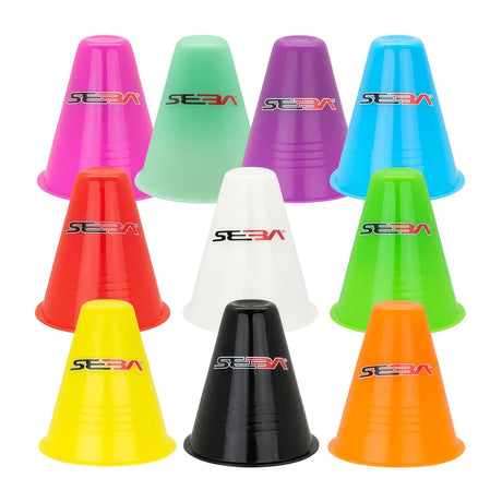 SKACONDD SEBA Skates Cones Pack – Dual Density | Verschiedene Farben | Freestyle Skating Kegel | Slalomhütchen | Pylonen | Freestyle Slalom Skating | 20-Pack | Skatepräsentation | Stück Inline Skates Rucksack Rollerblades | Lörrach Freiburg Basel Inliner Skateschule und Skateshop Weil am Rhein SkaMiDan Deutschland Germany für Inlineskates | Skatepräsentation | Stück für Inline Skates Rucksack Rollerblades | Zubehör für Inline Skating | Inline Skating Fitness Inline Skating Urban Inline Skating | Aggressive