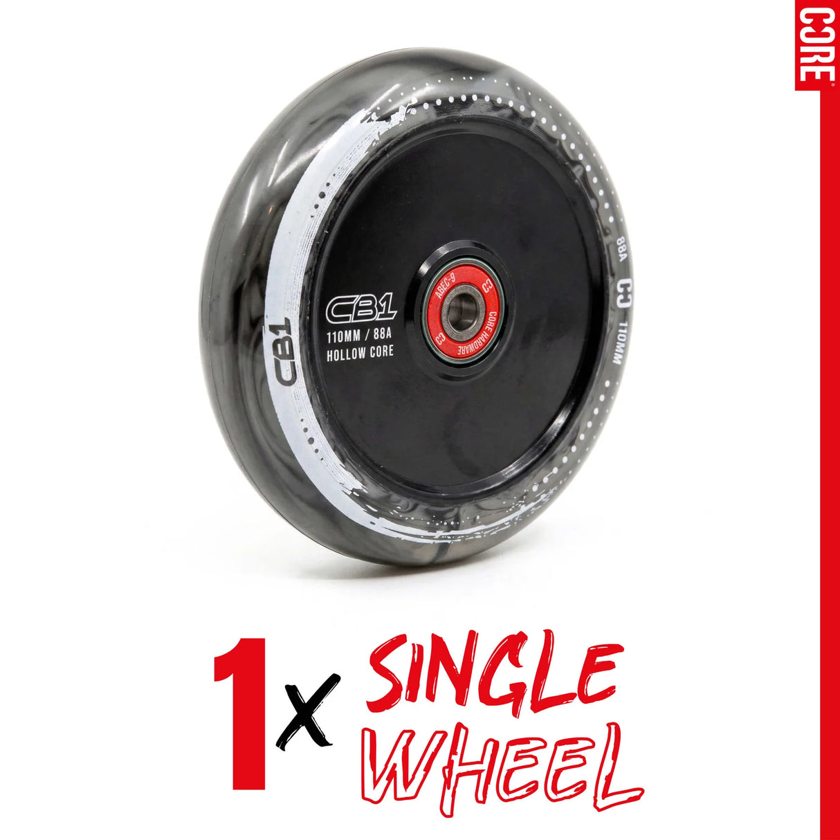 SKACRE-CB1-WHL-BW/Piece CORE CB1 Stunt Scooter Rolle – verschiedene Farben – 110 mm ABEC 9 | Hollow Plastic | Rolle für Stunt Scooter

