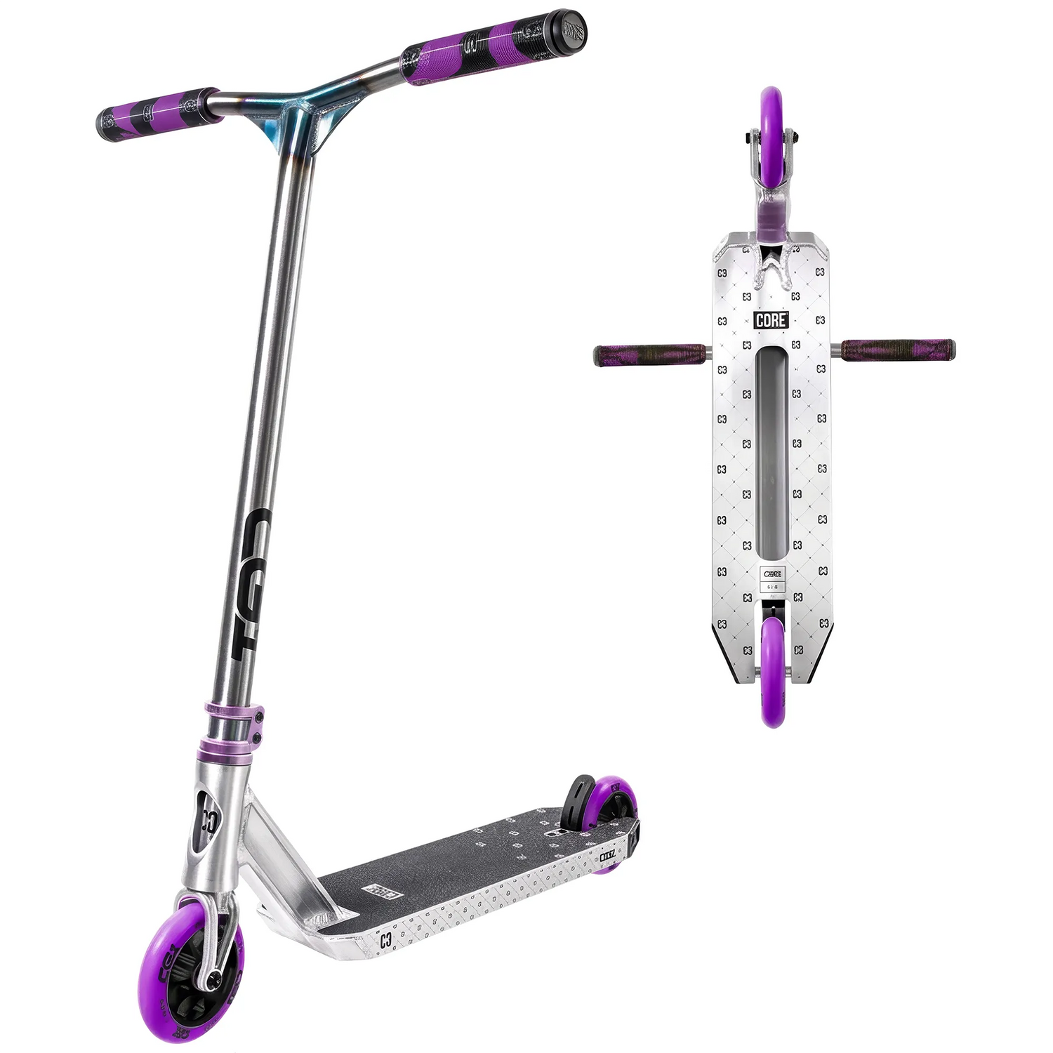 SKACRE-CG1-RP CORE CG1 Profi Stunt Scooter – verschiedene Farben | Stunt Roller für Fortgeschrittene und Profis | Trickroller für den Skatepark Stunt Scooter Kicker Trottinett Lila Violett Purple Raw Scootering Soots Scootworld SkaMiDan Weil am Rhein Basel Lörrach Freiburg Schweiz Deutschland Switzerland Germany Bale Skatepark Roller Stunt Roller Tretroller Action Scooter Kinder Roller Kids Children Stunts Park Trick Scooter