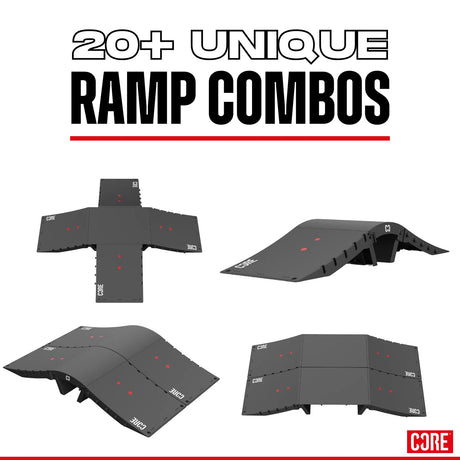 SKACRE-RMP-001 CORE Skate Ramp – Mini Kicker Ramp | Robuste, faltbare und erweiterbare Stunt Rampe | Hochwertige Skaterampe | Obstacles, Rampen, Rails & Zubehör skate rampe box obstacle hinderniss rail grindstange grindrail skaterail pipe straßenrampe portabel portable leicht stabil kicker springen sprungrampe skatepark  jump box skamidan weil am rhein freiburg basel lörrach deutschland schweiz