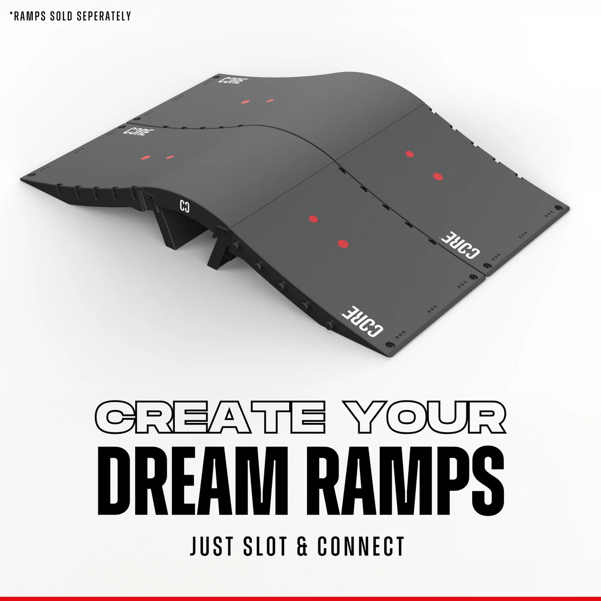 SKACRE-RMP-005 CORE Skate Ramp – Wave Bridge Connector | Erweiterung für die Core Mini Kicker Ramp | Hochwertige Skaterampe | Obstacles, Rampen, Rails & Zubehör skate rampe box obstacle hinderniss rail grindstange grindrail skaterail pipe straßenrampe portabel portable leicht stabil kicker springen sprungrampe skatepark  jump box skamidan weil am rhein freiburg basel lörrach deutschland schweiz