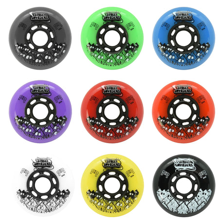 SKAFRWL-SI72-BK FR - STREET INVADERS WHEEL II 72mm 84A | 4-Pack | Freestyle Slalom Inline Rollen | Inline Skating Rollen Inline Skating Wheels Rollerblading Wheels Inline Skating Rollerblading Inlineskaterollen Skating Wheels for Rollerblader  Rollen für Inlineskater Lörrach Freiburg Basel Inliner Richtige Größe right Size for Rollerblades Langhaltende Inlineskaterollen Longlasting Wheels for Rollerblading Skateschule und Skateshop Weil am Rhein SkaMiDan Deutschland Germany
