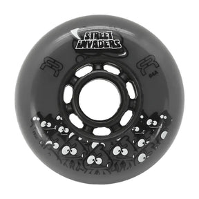 SKAFRWL-SI72-BK FR - STREET INVADERS WHEEL II 72mm 84A | 4-Pack | Freestyle Slalom Inline Rollen | Inline Skating Rollen Inline Skating Wheels Rollerblading Wheels Inline Skating Rollerblading Inlineskaterollen Skating Wheels for Rollerblader  Rollen für Inlineskater Lörrach Freiburg Basel Inliner Richtige Größe right Size for Rollerblades Langhaltende Inlineskaterollen Longlasting Wheels for Rollerblading Skateschule und Skateshop Weil am Rhein SkaMiDan Deutschland Germany
