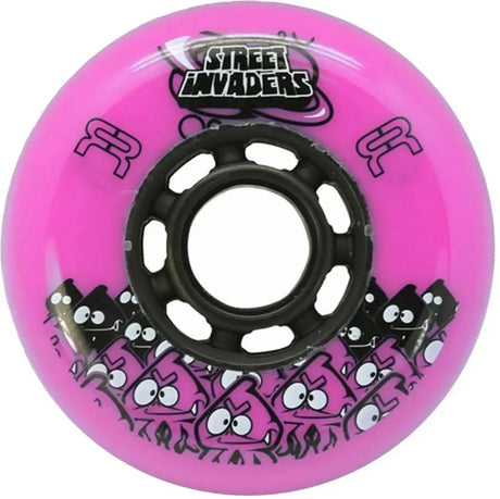 SKAFRWL-SI76-BK FR - STREET INVADERS WHEEL II 76mm 84A | 4-Pack | Freestyle Slalom Inline Rollen | Inline Skating Rollen Inline Skating Wheels Rollerblading Wheels Inline Skating Rollerblading Inlineskaterollen Skating Wheels for Rollerblader  Rollen für Inlineskater Lörrach Freiburg Basel Inliner Richtige Größe right Size for Rollerblades Langhaltende Inlineskaterollen Longlasting Wheels for Rollerblading Skateschule und Skateshop Weil am Rhein SkaMiDan Deutschland Germany