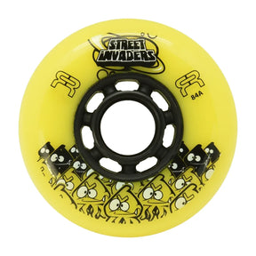 SKAFRWL-SI76-BK FR - STREET INVADERS WHEEL II 76mm 84A | 4-Pack | Freestyle Slalom Inline Rollen | Inline Skating Rollen Inline Skating Wheels Rollerblading Wheels Inline Skating Rollerblading Inlineskaterollen Skating Wheels for Rollerblader  Rollen für Inlineskater Lörrach Freiburg Basel Inliner Richtige Größe right Size for Rollerblades Langhaltende Inlineskaterollen Longlasting Wheels for Rollerblading Skateschule und Skateshop Weil am Rhein SkaMiDan Deutschland Germany
