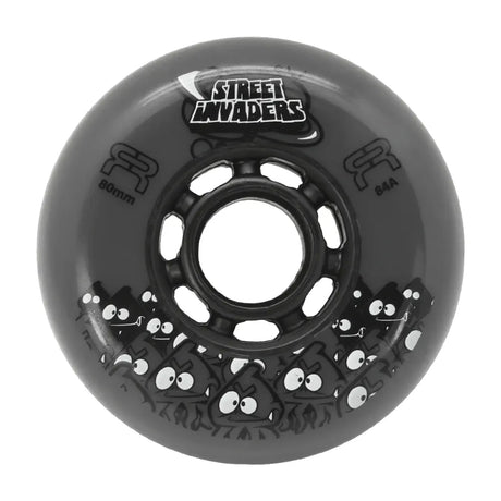 SKAFRWL-SI80-BK FR - STREET INVADERS WHEEL II 80mm 84A | 4-Pack | Freestyle Slalom Inline Rollen | Inline Skating Rollen Inline Skating Wheels Rollerblading Wheels Inline Skating Rollerblading Inlineskaterollen Skating Wheels for Rollerblader  Rollen für Inlineskater Lörrach Freiburg Basel Inliner Richtige Größe right Size for Rollerblades Langhaltende Inlineskaterollen Longlasting Wheels for Rollerblading Skateschule und Skateshop Weil am Rhein SkaMiDan Deutschland Germany
