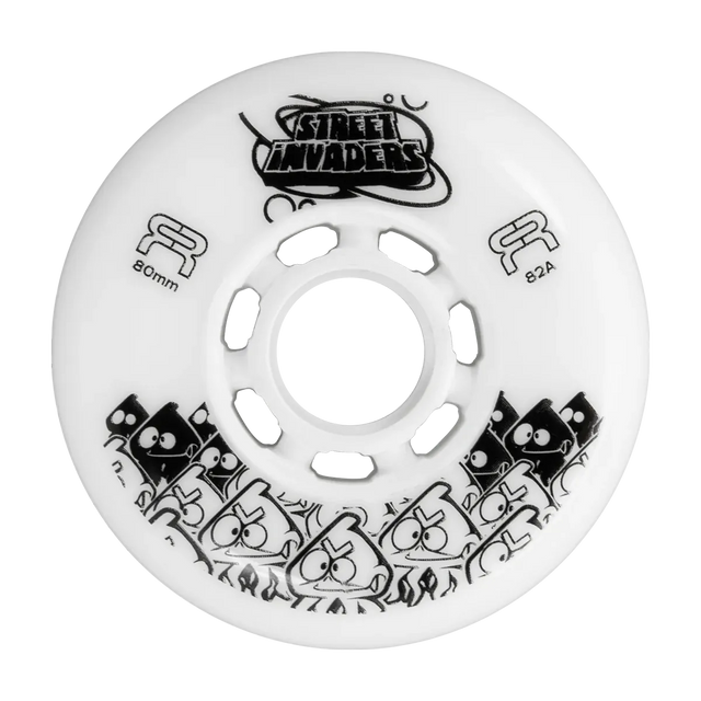 SKAFRWL-SI8082-WH-WH/4-Pack FR SKATES Street Invaders Wheels II 80mm 82A | 4-Pack | Weiß | Indoor Freestyle Slalom Inline Rollen Rollerblading Wheels Inline Skating Rollerblading Inlineskaterollen Skating Wheels for Rollerblader  Rollen für Inlineskater Lörrach Freiburg Basel Inliner Richtige Größe right Size for Rollerblades Langhaltende Inlineskaterollen Longlasting Wheels for Rollerblading Skateschule und Skateshop Weil am Rhein SkaMiDan Deutschland Germany

