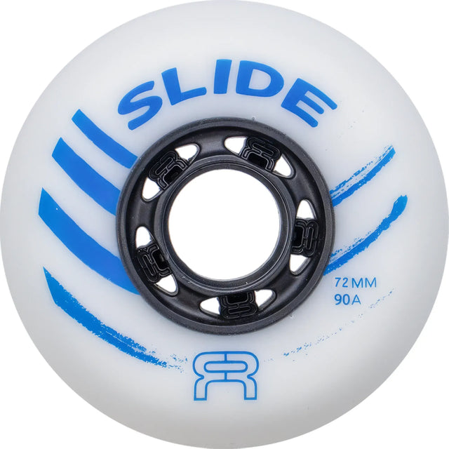 SKAFRWL-SLD72-WH/4-Pack FR SKATES FR Slide Wheels 80mm 90A –  Weiß-Blau – | Rollen zum Sliden | Urban, Freeride, Aggressive & Freestyle Inline Rollen Inline Skating Rollerblading Inlineskaterollen Skating Wheels for Rollerblader  Rollen für Inlineskater Lörrach Freiburg Basel Inliner Richtige Größe right Size for Rollerblades Langhaltende Inlineskaterollen Longlasting Wheels for Rollerblading Skateschule und Skateshop Weil am Rhein SkaMiDan Deutschland Germany
